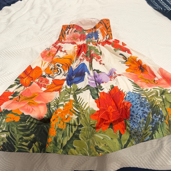 Maeve by Anthropologie Strapless Tiger & Tropical Printed Midi Dress.  NWT - Picture 7 of 9